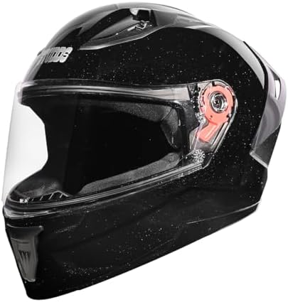 Studds Raider Super ISI Certified Full Face Helmet for Men and Women with Spoiler and Clear Visor (Black - M)