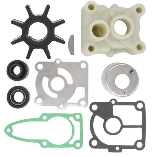 Image of QuickMarine 8M0137849 Water Pump Impeller Repair Kit for Mercury Marine 9.9 10 15 20 HP EFI & Nissan Tohatsu MFS 15 20 HP Outboard Motor Replacement 98-8M0135821 3RS-87322-1