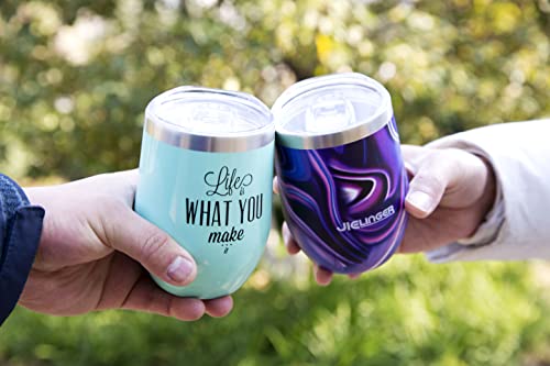 Jielinger Stainless Steel Tumbler With Lid And Gift Box - Wine Tumbler Double Wall Vacuum Insulated Travel Tumbler Cup For Coffee, Wine, Cocktails, Ice Cream (12 Oz, Flowing Lights) #TOP4