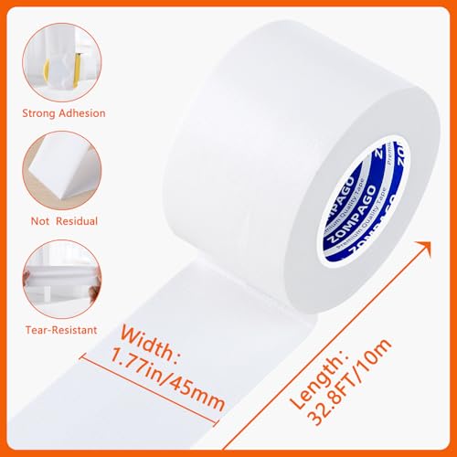 Image of ZOMPAGO Weather Stripping Tape Door Window Seal White Tape,1.8in x 33 FT