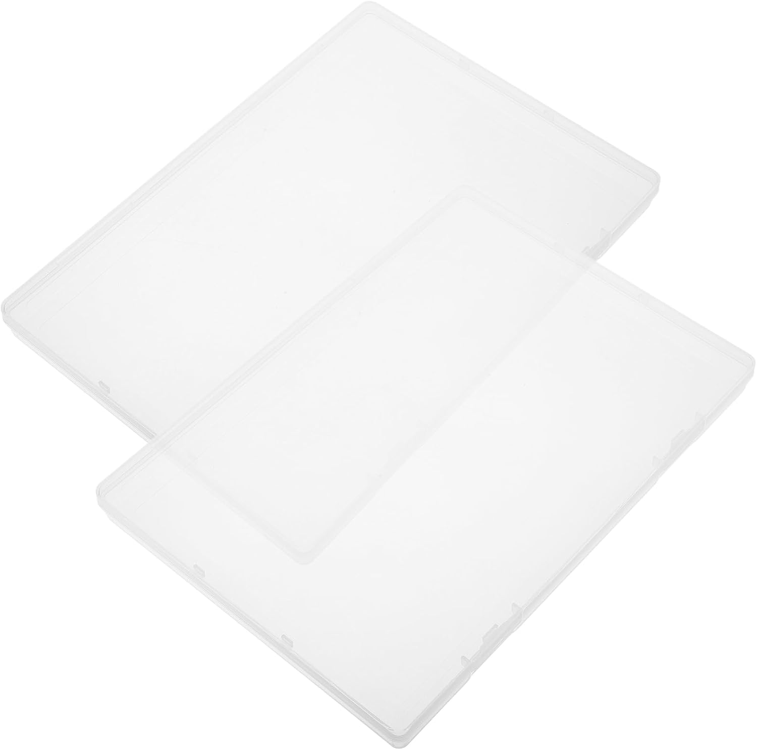 DECHOUS 2Pcs A5 File Box Document Plastic Storage Box for Birth Certificates/Letters/Papers/Award Certificates - Portable Clear A5 File Cases for Home Office School - 8.5x6 Inch