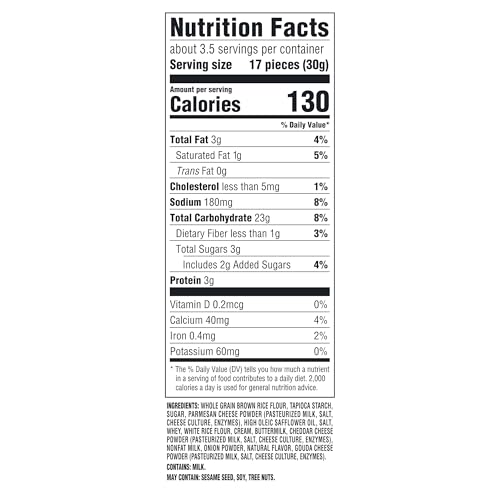 GOOD THINS Three Cheese Rice & Cheese Snacks Gluten Free Crackers, Snack Crackers, 3.5 oz - image 6