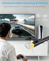 DDMALL 3m 2 Stück CAT 8 LAN Kabel, 40Gbps Flaches Netzwerkkabel - Schwarz – Ansicht 3