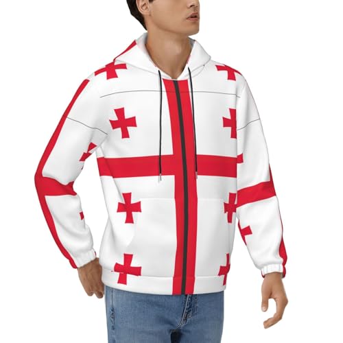 Sweat à capuche homme Géorgie confortable contre le vent avec cordon ajustable