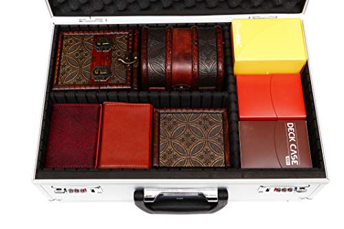 TC-A5-Silver-Lockable-Storage-Case-with-Sliding-Divider-Walls-for-TCG-Deck-Box-Card-Games-MTG-Magic-Pokemon-Cards-Yugioh-Keyforge-Cards-Against-Humanity-Dominion-Trading-Cards-Board-Games