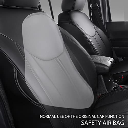 Ptyyds Fit Jeep Wrangler Jk Seat Covers 4 Door Front And Back Pu Leather Car Seat Covers Full Set For Jeep Jk 2013-2017 Accessories(Jeep Wrangler Jk 4 Door, Black) #TOP2