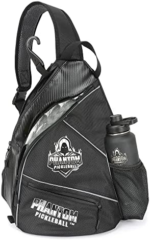 Phantom Pickleball Sling Bag – Adjustable and Reversible Pickleball Bag for Men and Women – Crossbody Sling Backpack for Pickleball, Tennis, Racquetball Gear, Travel – Waterproof Lightweight Sport Bag