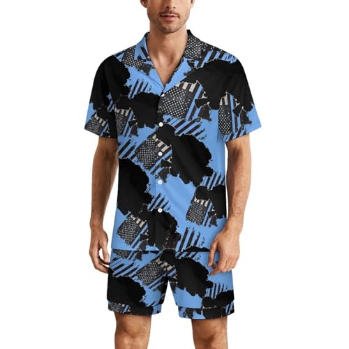 Us Flag Army Military Mens Pajamas Set Short Sleeve Sleepwear Summer Pjs Sets 2 Piece Loungewear Nightwear