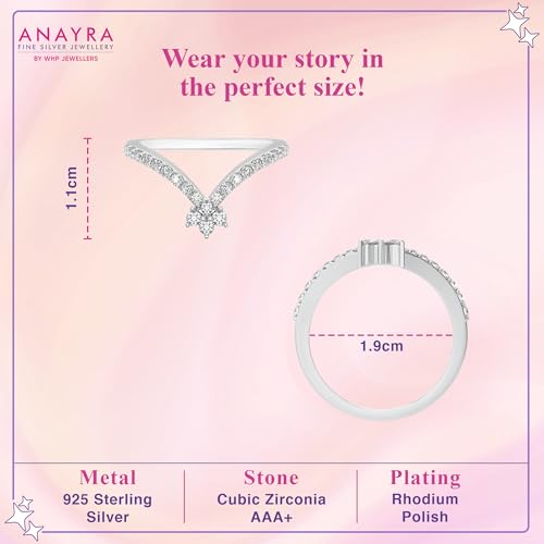 Image of ANAYRA Sceptre Sterling Silver Ring for Women & Girls, Stylish Anti Tarnish 925 Sterling Silver Jewellery for Women for Daily Use, Hallmark Certified, Valentine Gift for Girlfriend & Wife