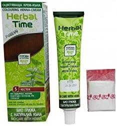 Herbal Time Economy Pack of 2 x Dyes of Henna in Cream, Brown 5 with Nettle extract