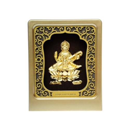 Saraswati Maa plateau de table doré d'une finition artisanale