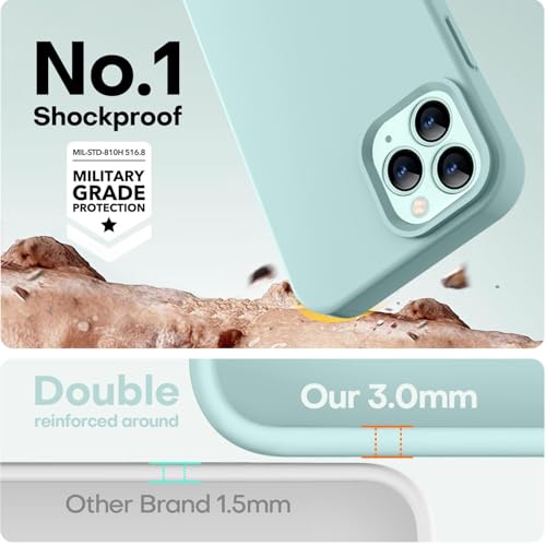 Image of LOVE 3000 Compatible with iPhone 12 Pro Max Phone Case | Thickening 2.1 MM Liquid Silicone | Anti-Scratch Microfiber Lining | Full-Body Duty Heavy Protection Case for Men, Mint