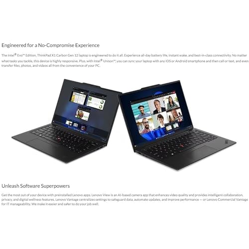 Image of Lenovo ThinkPad X1 Carbon Gen 12 Touchscreen, Intel Ultra 7 155H (Beats U7 165), 14 inch Touch (1920 x 1200) 32GB DDR5, 1TB SSD Gen 5, 1080p IR Camera, WiFi 6.0, Win 11 Pro - Black