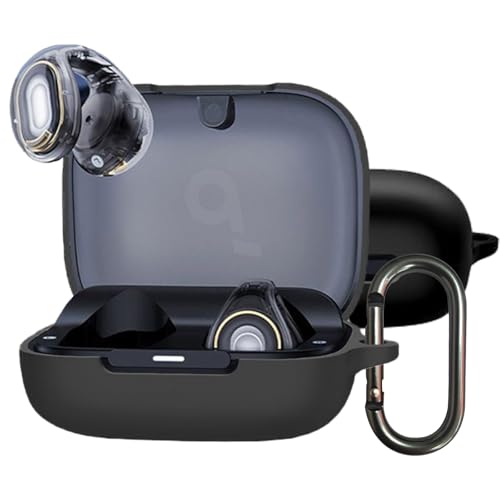 INIAYOH For Anker Soundcore C30i �ی�P�[�X Anker Soundcore C30i �P�[�X �J���r�i�t�� �ϏՌ� �����^ �h���h�o �[�d�\ �����h�~�i�u���b�N�j