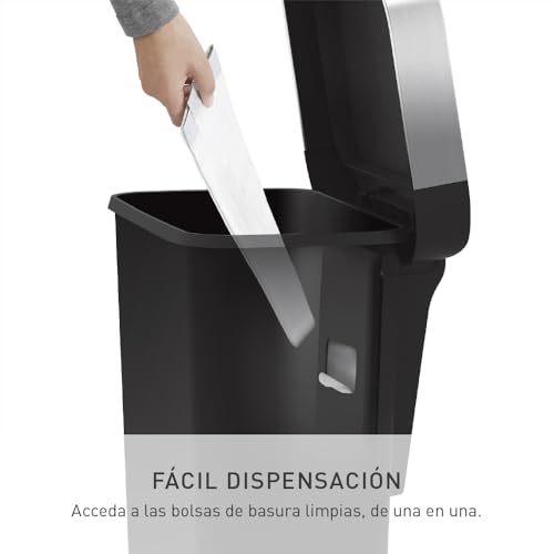 Cubo de basura simplehuman rectangular de 45 L, dile adiós a cambiar bolsas con dificultad 6