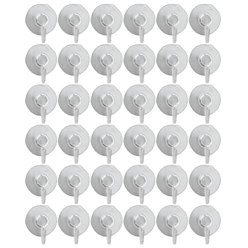 Lot de 36 crochets à ventouse sans perçage pour fenêtre, verre, cuisine, salle de bain, Ø 2 cm, transparent Cover