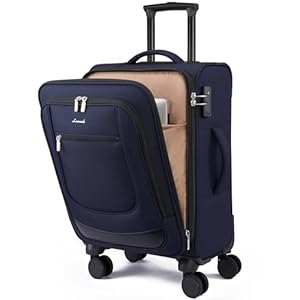 LOVEVOOK Carry On Luggage 22x14x9 Airline Approved, Softside Suitcase with Spinner Wheels for Men Women, 22 Inch Rolling Luggage with TSA Lock Multiple Compartments for Travel Business Trip