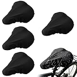 AUGTYRLV Fahrradsattel Regenschutz 4 Stück Fahrradsattel Überzug wasserdichte Sattelabdeckung elastische Fahrradsattel Schutzhülle universal Größe schwarz für Fahrrad Sattelschutz Outdoor Regen