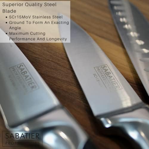 Sabatier Professional Kitchen Chef Knife - 8in/20cm Full Tang Blade Forged from High Chrome Taper Ground Stainless Steel, Twin Rivet Comfort Handle. Sharper for Longer, by Taylors Eye Witness