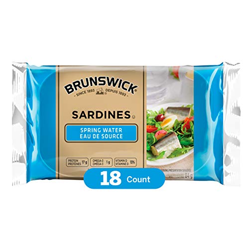 Brunswick Sardines dans l'eau de source 106 g, 18 sachets Sardines