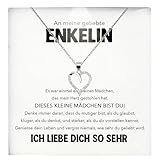 22Feels An Meine Geliebte Enkelin Geschenk SET von Oma Opa Grosseltern Mädchen Frauen Herz Halskette Damen Schmuck 925/000 Silber Collier - Firmung Konfirmation Geburtstag (LED Etui)