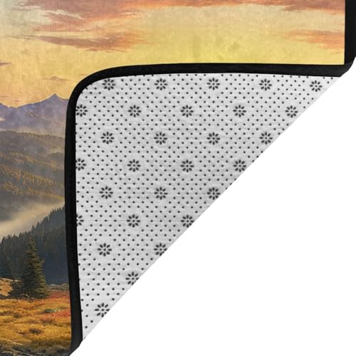 Grand tapis de sol doux pour intérieur moderne style montagne épuré