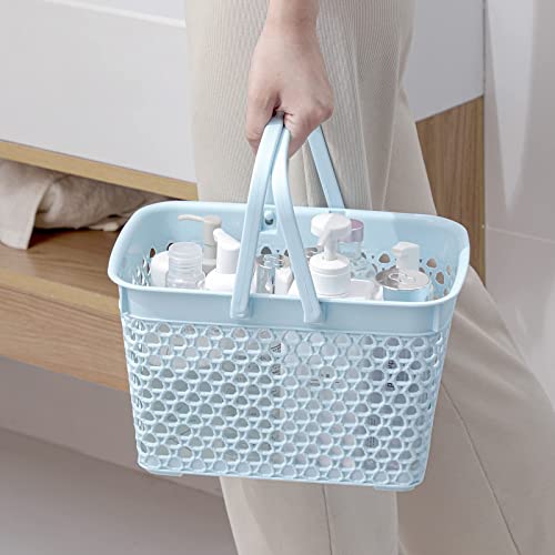 Anyoifax Portable Shower Caddy Basket Plastic Cleaning Tote With Handles Large Storage Organizer Bin For Bathroom, College Dorm, Pantry, Kitchen, Blue #TOP4