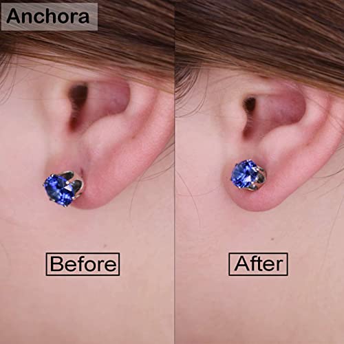 Anchora Original Magic Earring Backs For Droopy Ears | Earring Lifters For Heavy Earring | Earing Lifter Backs Bax | Earlobe Secure Clear Miracle (2 Silver 1 Gold) #TOP1