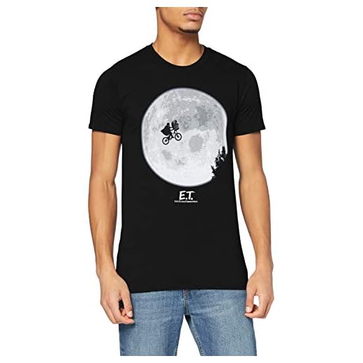 E.T Bike Moon Camiseta, Negro (Black Blk), XXL para Hombre