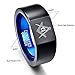Vakki Tungsten Masonic Ring Freemason Symbol Black Blue Classic High Polished Ring Size 11
