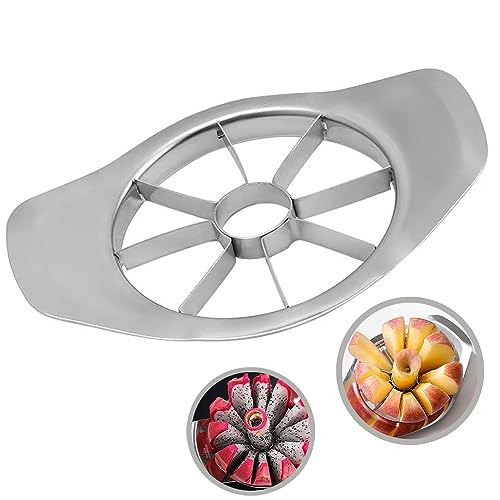 Cortador de manzanas extra grande de 4.3 pulgadas, cortador de frutas de acero inoxidable, herramienta de cocina, cortador y descorazonador de manzana afilado, fácil de usar, enjuaga con agua limpia