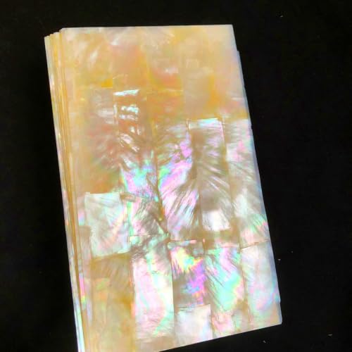 Image of GOMMO Golden Nacre Mother of Pearl Veneer Sheet for Inlay and Overlay | 100% Natural Shell (9.4 inch x 5.5 inch x 0.007 inch)