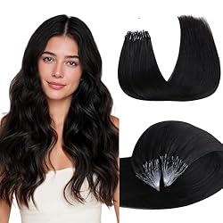 Real Human Hair: Indulge in the premium quality of GOO GOO Micro link hair extensions real human hair, designed for heat-resistant and durable. Enjoy a silky, tangle-free blend that naturally complements your own hair Fit Weight & Versatile Lengths: ...