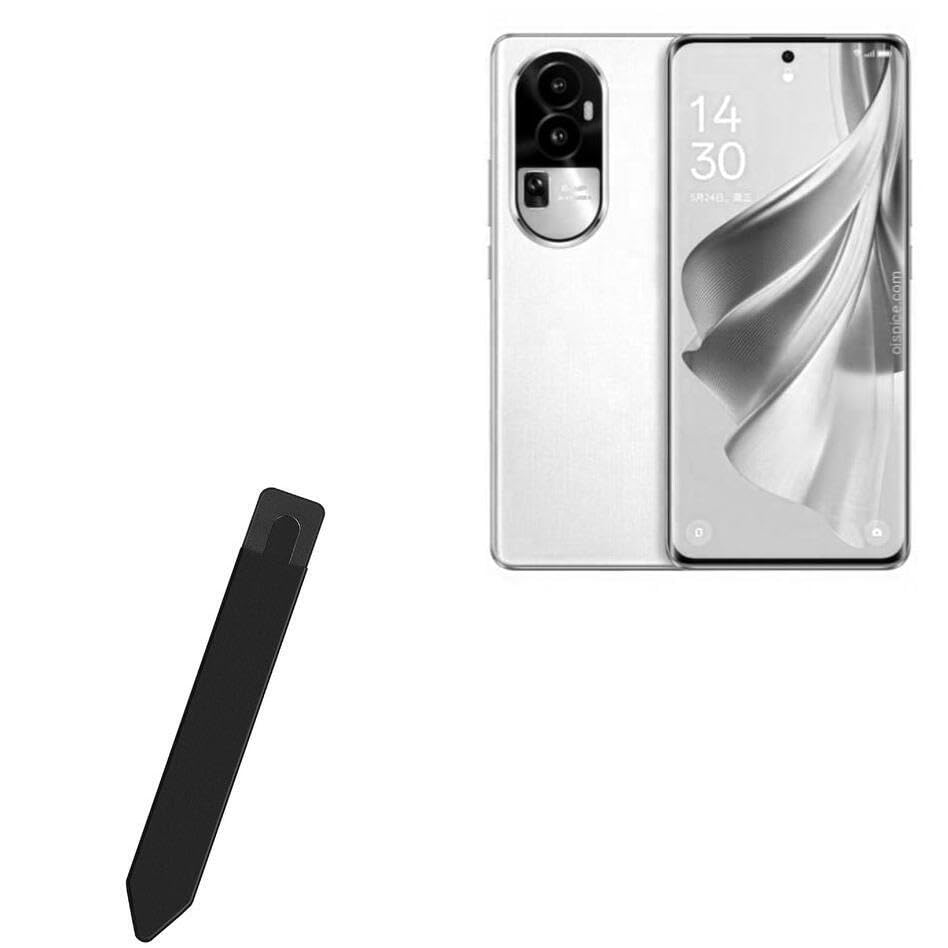 BoxWave Stylus Pouch Compatible with Oppo Reno10 - Stylus PortaPouch, Stylus Holder Carrier Portable Self-Adhesive - Jet Black