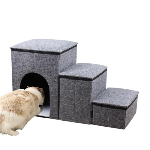 Escaleras portátiles para sofás, escaleras de perros a la cama, escaleras suaves para mascotas pequeñas y mayores lesionadas, soporte antideslizante y equilibrado para interiores, escalera impermeable
