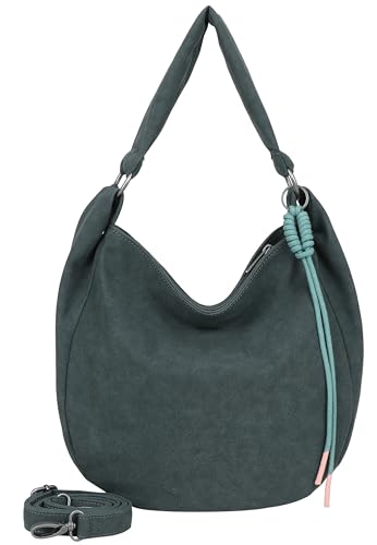 Sac bandoulière similicuir aspect suède Fritzi Sue01 Jacky avec son pendentif cordon stylé