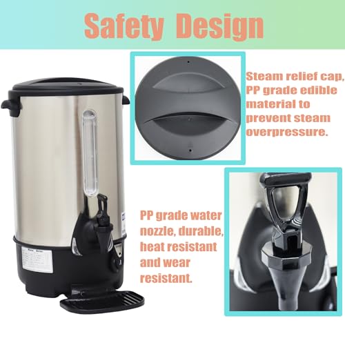 Dispensador eléctrico de agua caliente 12.9 L acero inoxidable miniatura 6