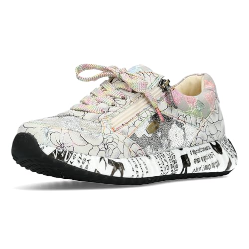 LAURA VITA Chaussures à Lacets Sneaker pour Femmes Burton 1123, Pointure:40 EU, La Couleur:Blanc