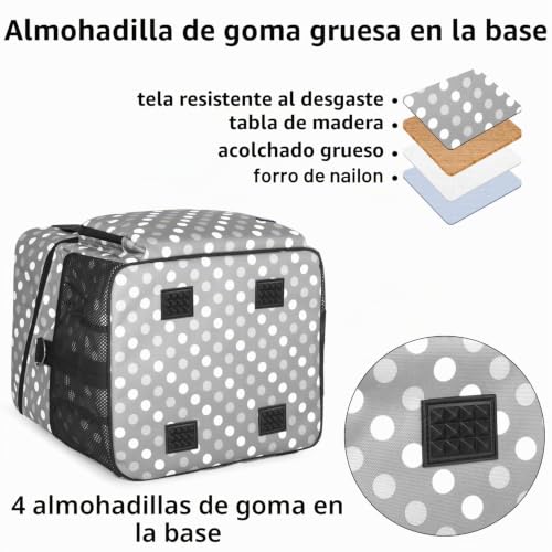 Miniatura 4 de Luxja Bolsa Para Remalladora, Maleta Para Overlock, Bolsa Trasporte Para Maquina Overlock Y Accesorios, 33cm X 30,5cm X 34cm, Puntos Grises