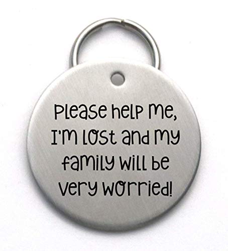 Custom Dog Tag - Please Help me, I'm lost - Stainless Steel Engraved Pet ID