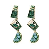 Sparkling Crystal Margarita Multilayer Tequila Shot Colorful Wine Bottle Fruit Shape Rhinestone Drop Dangle Earrings Cocktail Bridal Wedding Party Jewelry for Women-green -  Jommy