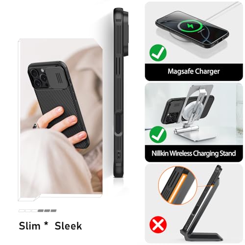 Image of Nillkin Case for Apple iPhone 16 Pro (6.3″ Inch) CamShield Pro Camera Slider Double Layered Protection TPU + PC (Corner Impact Air Bags) Black Color