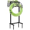TomCare Garden Hose Holder Upgraded Water Hose Holder Heavy Duty 4 Spikes Hose Hanger Holds 160 Feet Hoses Stable Freestanding Hose Storage Organizer for Outside Yard