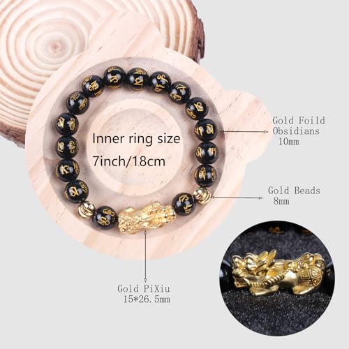 Feng Shui Bracelet Black Obsidian Bracelets Dragon Pixiu Bracelet Wealth Luck Amulet for Men Women Attract Lucky Wealthy Bracelets2