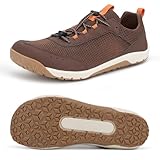 Mens Barefoot Water Shoes - Minimalist Zero Drop Swim Shoes with Wide Toe Box - Quick-Dry Aqua Socks for Beach, Kayak, Fishing & Boating Brown Size 12