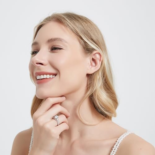 THELANDA 2CT Genuine Moissanite or Simulated Diamond Sterling Silver Luxury Vintage Large Side Stones Promise Engagement Ring4