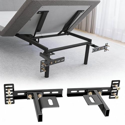 Headboard Brackets for Metal Bed Frame Heavy Duty Headboard Attachment Kit with Hardware Adjustable Headboard/Footboard Extension Brackets for Twin Full Queen King Beds 2 Pack (Black)