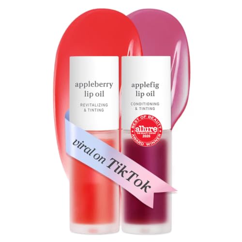 NOONI Korean Lip Oil Set - Appleberry &amp; Applefig - Plumping Lip Gloss
