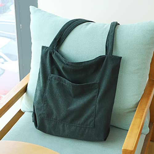 Image of WantGor Women Corduroy Tote Bag, Large Shoulder Hobo Bags Casual Handbags Big Capacity Shopping Work Bag