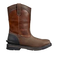 Carhartt Men's Montana Steel Square Toe Wellington 11\" Waterproof Pull-on Industrial Boots, Dark Chocolate Red - 10.5 M